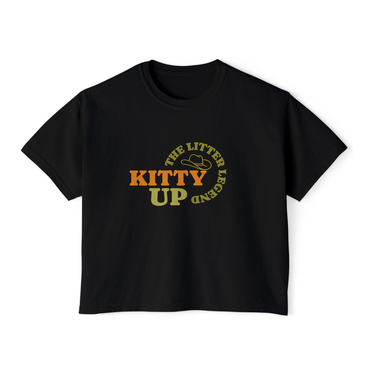 "The Litter Legend" Cute Cat Graphic Boxy T‑Shirt