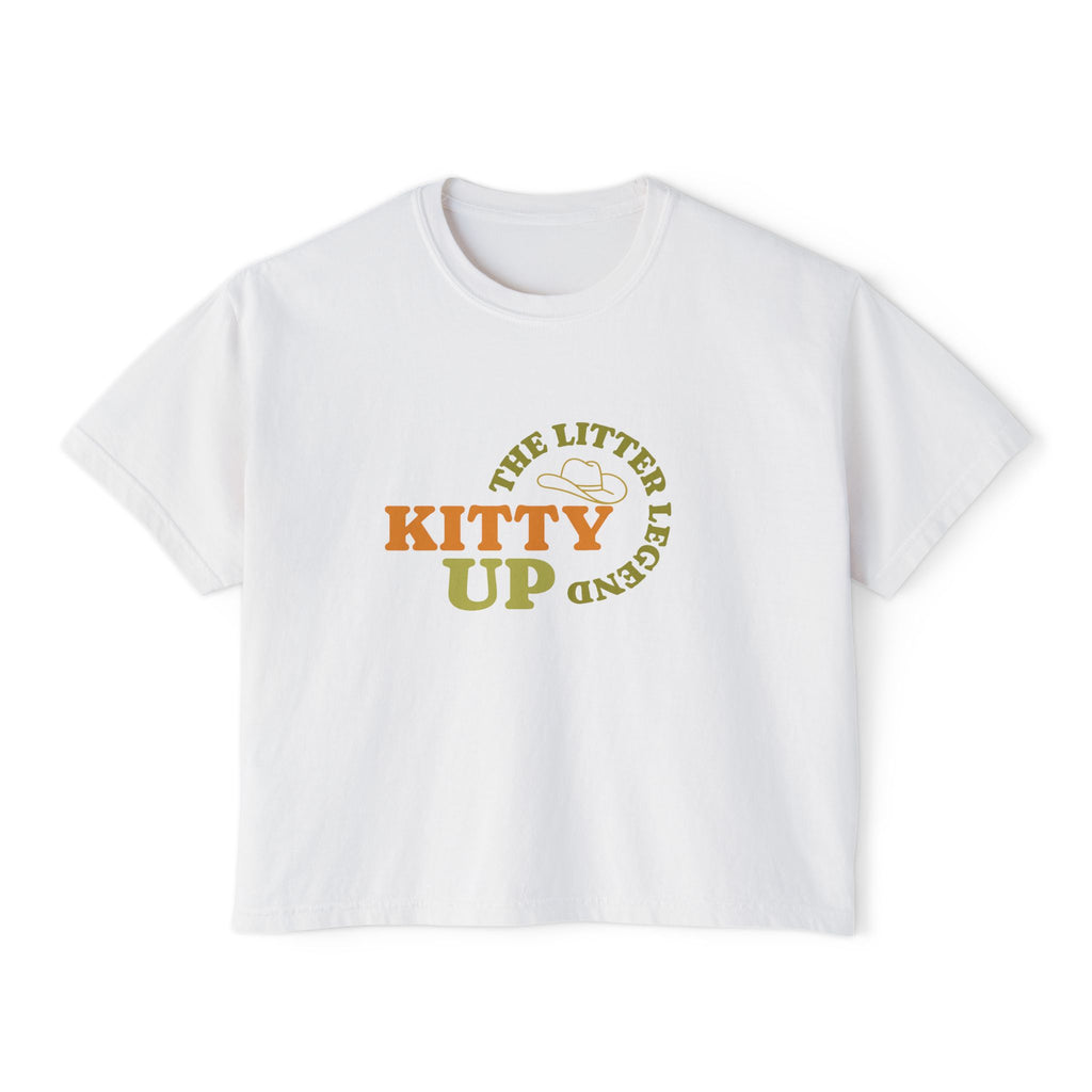 "The Litter Legend" Cute Cat Graphic Boxy T‑Shirt