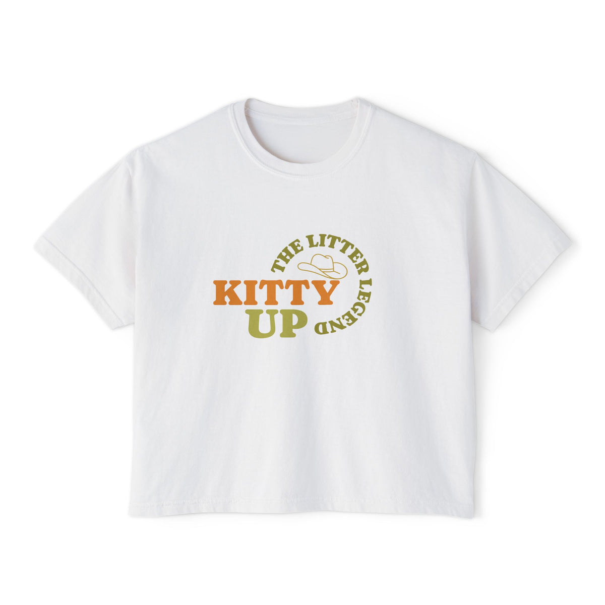 "The Litter Legend" Cute Cat Graphic Boxy T‑Shirt