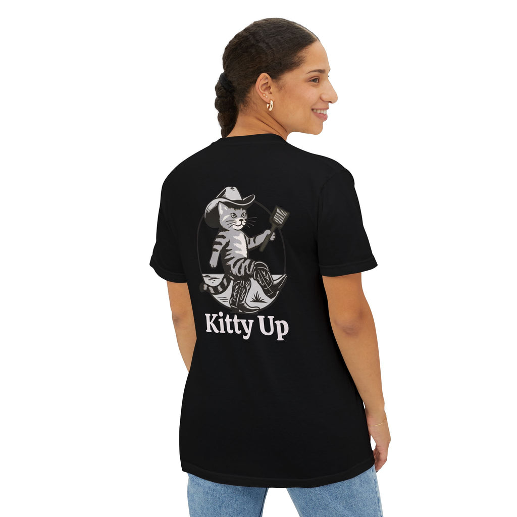 Pocket T-Shirt — Retro Western Cat Graphic Tee