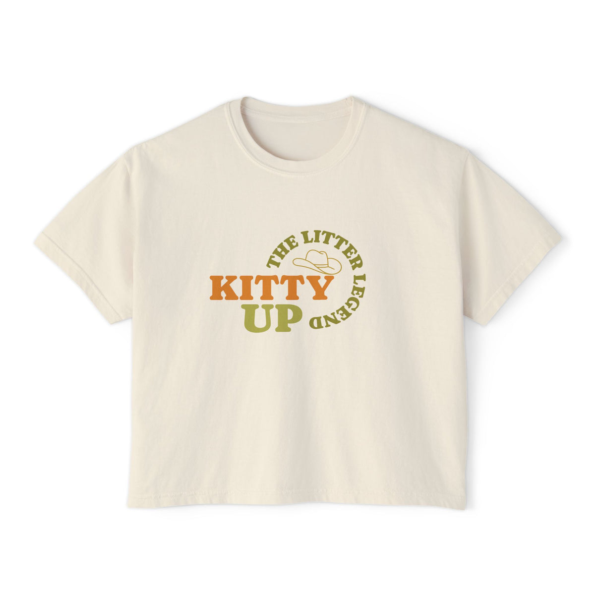 "The Litter Legend" Cute Cat Graphic Boxy T‑Shirt