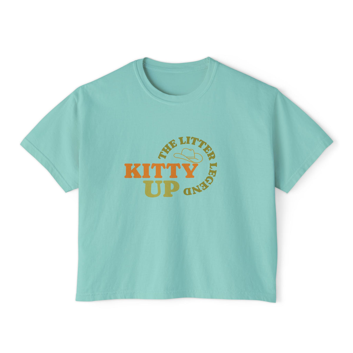"The Litter Legend" Cute Cat Graphic Boxy T‑Shirt
