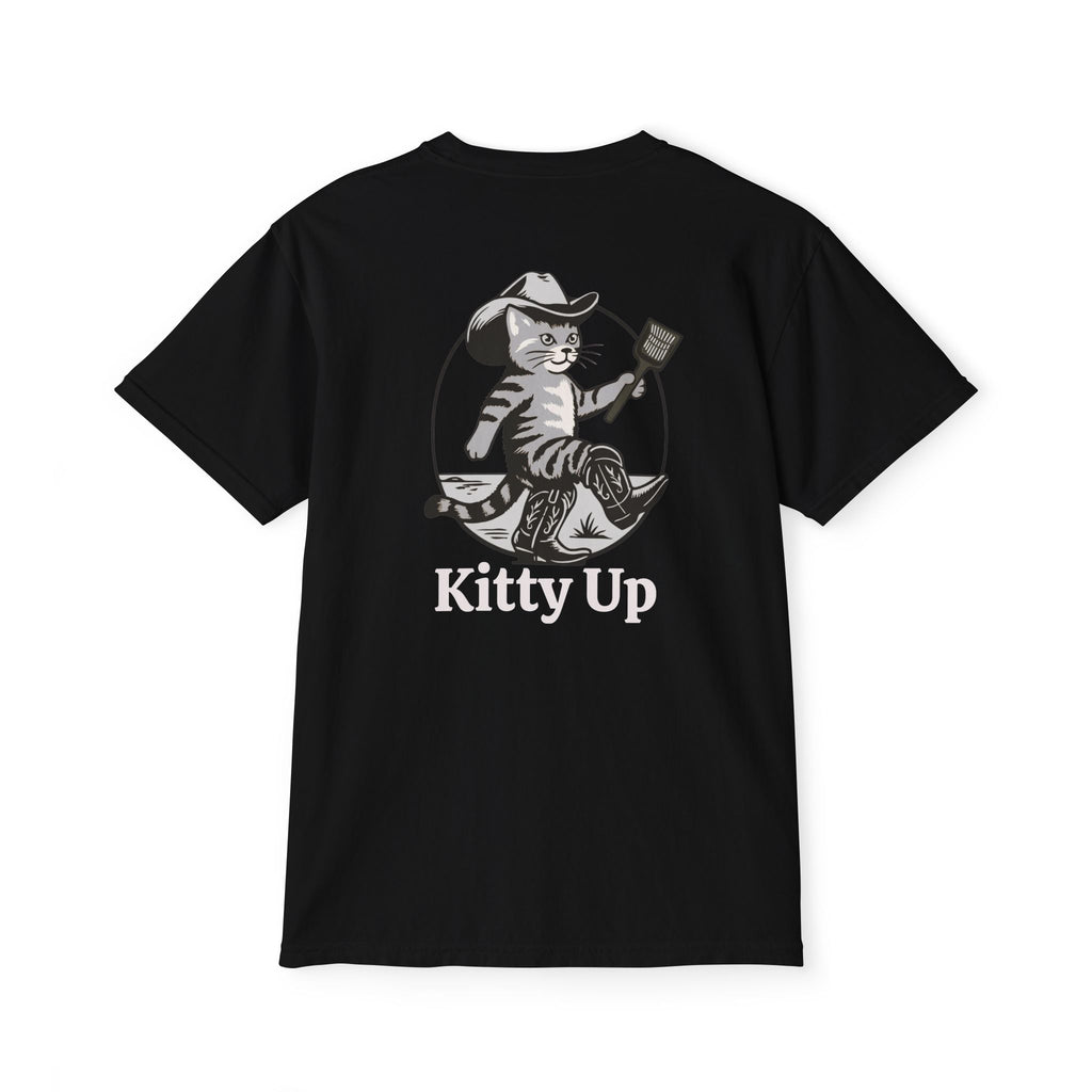 Pocket T-Shirt — Retro Western Cat Graphic Tee