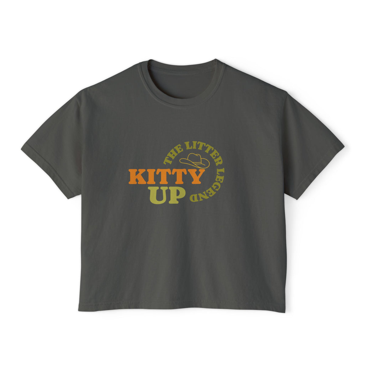 "The Litter Legend" Cute Cat Graphic Boxy T‑Shirt