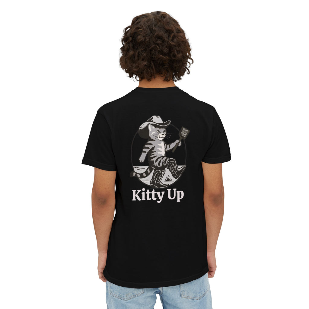 Pocket T-Shirt — Retro Western Cat Graphic Tee