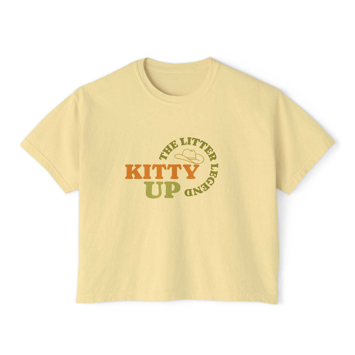 "The Litter Legend" Cute Cat Graphic Boxy T‑Shirt
