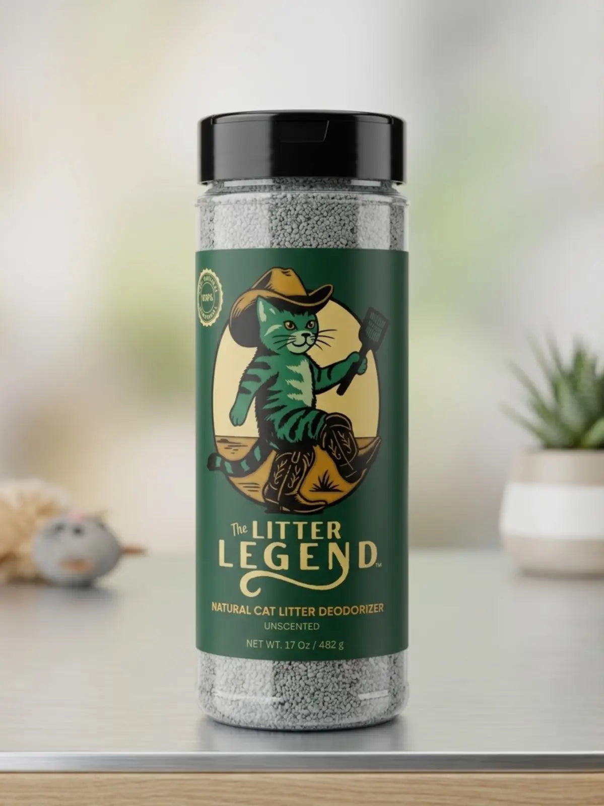 Litter Legend natural cat litter deodorizer bottle